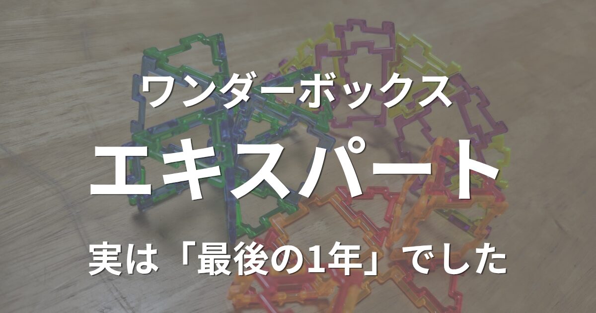 ワンダーボックス エキスパート 実は「最後の1年」で